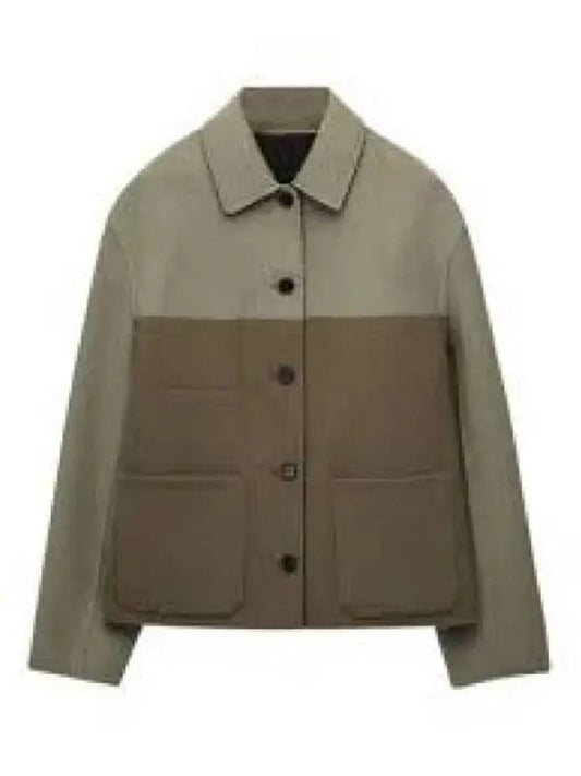 Reversible Workwear Cashmere Wool Jacket Sage - LOEWE - BALAAN 2