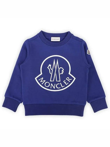 Kids Waffen Printing Sweatshirt Blue 8G00011 899PS 758 - MONCLER - BALAAN 1