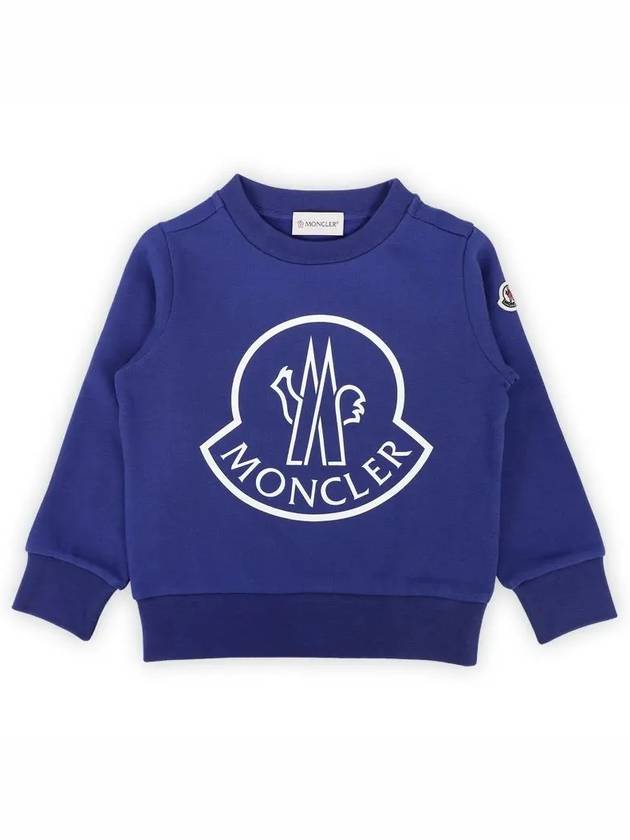 Kids Waffen Printing Sweatshirt Blue 8G00011 899PS 758 8 10A - MONCLER - BALAAN 2