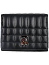 Lola Folding Small Quilted Leather Card Wallet Black Palladium - BURBERRY - BALAAN 2