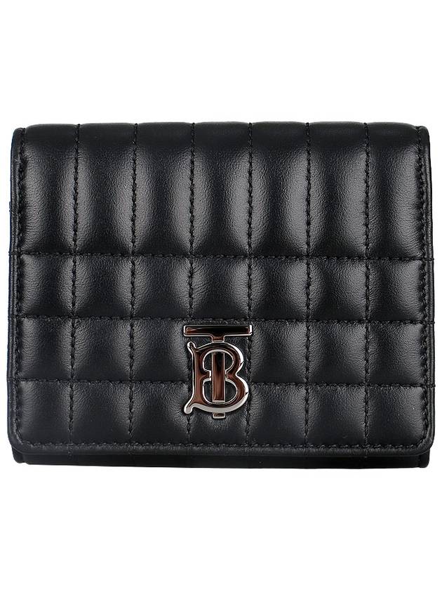 Lola Folding Small Quilted Leather Card Wallet Black Palladium - BURBERRY - BALAAN 2