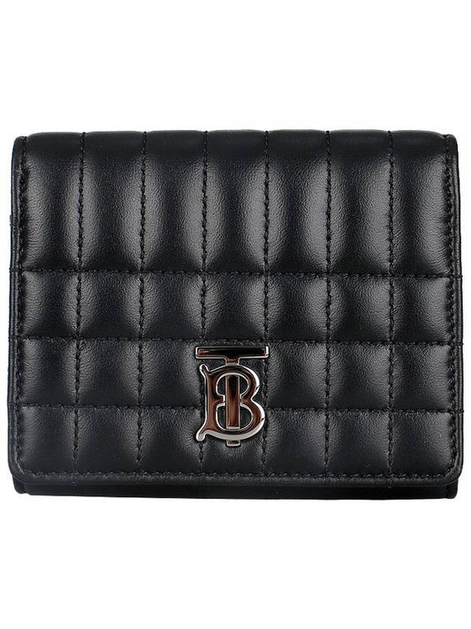 Lola Folding Small Quilted Leather Card Wallet Black Palladium - BURBERRY - BALAAN 2