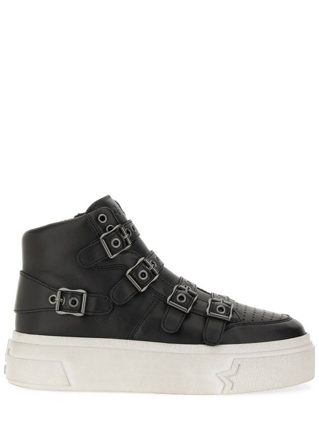 Star Moon Buckle Nappa Wax High Top Sneakers Black - ASH - BALAAN 3