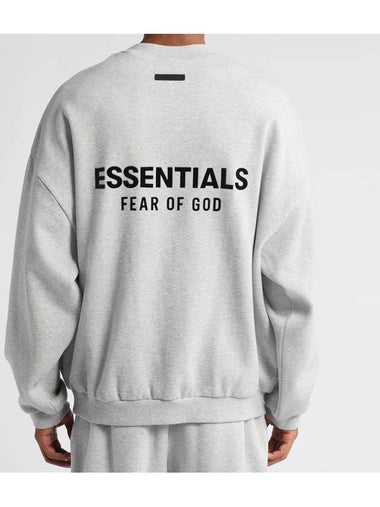 Fleece Back Logo Crew Neck Sweatshirt Light Heather Gray - FEAR OF GOD ESSENTIALS - BALAAN 1