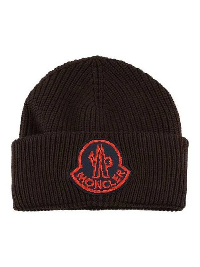 Wool Beanie Brown - MONCLER - BALAAN 2