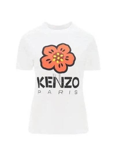 Women's Boke Flower Loose Fit Cotton Short Sleeve T-Shirt White - KENZO - BALAAN 2