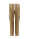 Drawstring Pleated Tapered Straight Pants Beige - BRUNELLO CUCINELLI - BALAAN 2