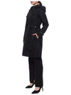 Detachable Hood Teffeta Kensington Trench Coat Black - BURBERRY - BALAAN 5