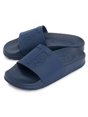 Women's Embossed Logo Slippers Navy - TOD'S - BALAAN 1