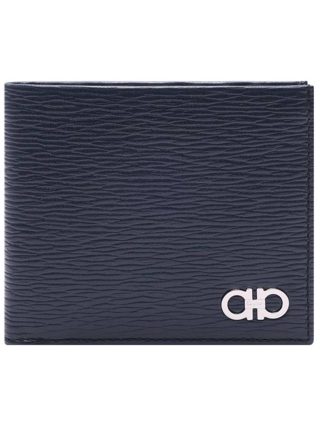 Gancini Half Wallet Deep Ocean - SALVATORE FERRAGAMO - BALAAN 3