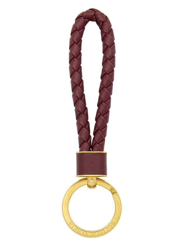 Intrecciato Leather Key Holder Brown - BOTTEGA VENETA - BALAAN.