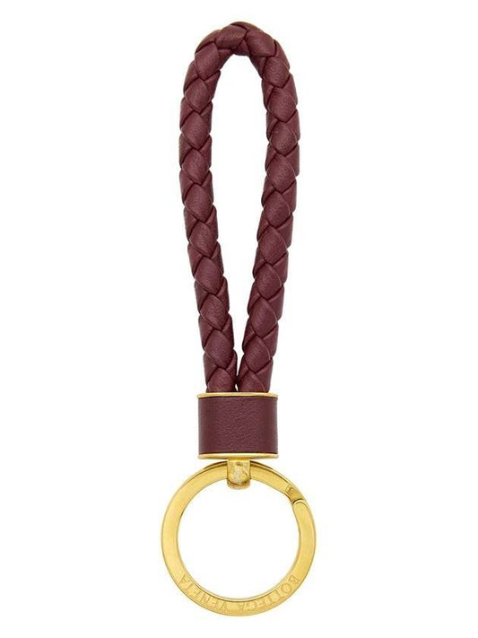 Intrecciato Lambskin Key Holder Brown - BOTTEGA VENETA - BALAAN 1