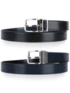 Smooth Leather Reversible Belt Black Navy - DIOR - BALAAN 3