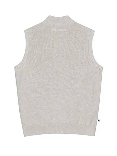 Women s Woven Mix Full Open Knit Vest 2104LXVR IVORY - BLACK&WHITE - BALAAN 2