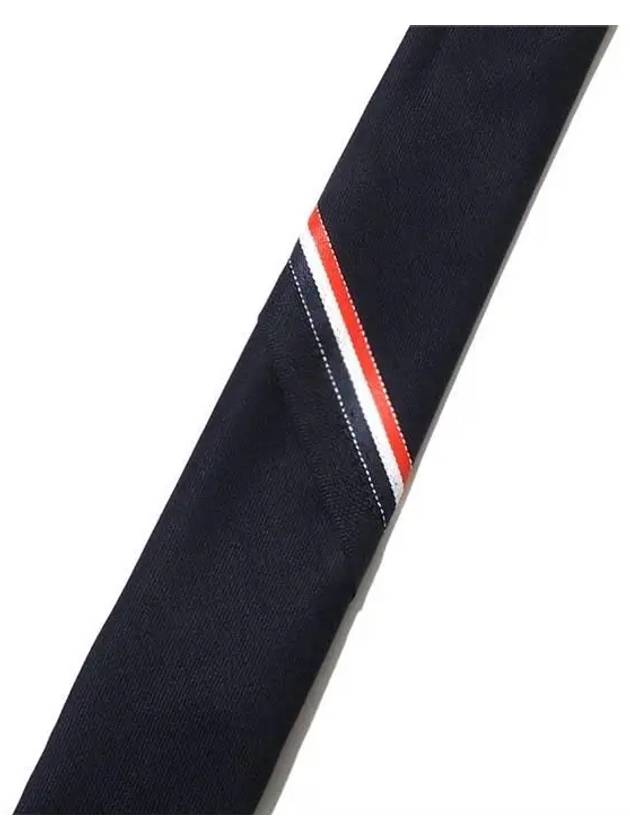 Three Stripes Classic RWB Selvedge Super 120 Count Wool Tie Navy - THOM BROWNE - BALAAN 5