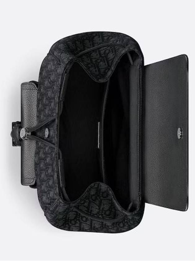 Saddle Oblique Jacquard Grained Calfskin Backpack Black - DIOR - BALAAN 8