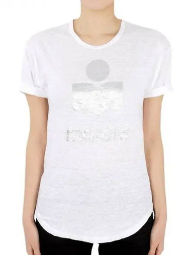 Women s Etoile Coldy Linen Short Sleeve White Silver TS0004FA A1N10E 20WH 270006 1053802 - ISABEL MARANT - BALAAN 1