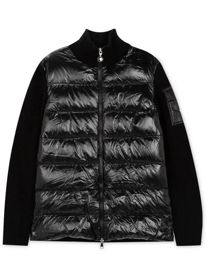 Padded Wool Cardigan Black - MONCLER - BALAAN 2