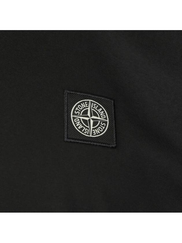 Slimfit Cotton Jersey Short Sleeve T-shirt Black - STONE ISLAND - BALAAN 7