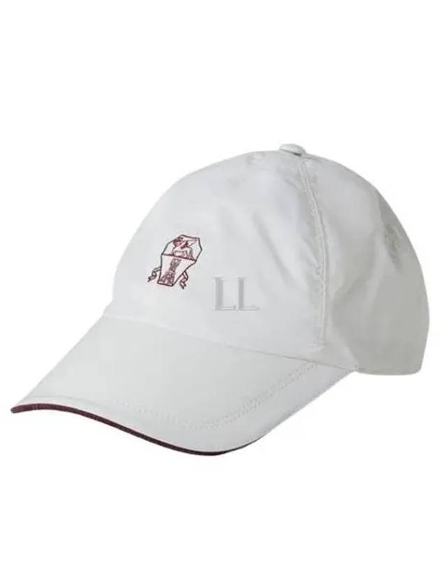 Embroidered Logo Curved Peak Ball Cap White - BRUNELLO CUCINELLI - BALAAN 2