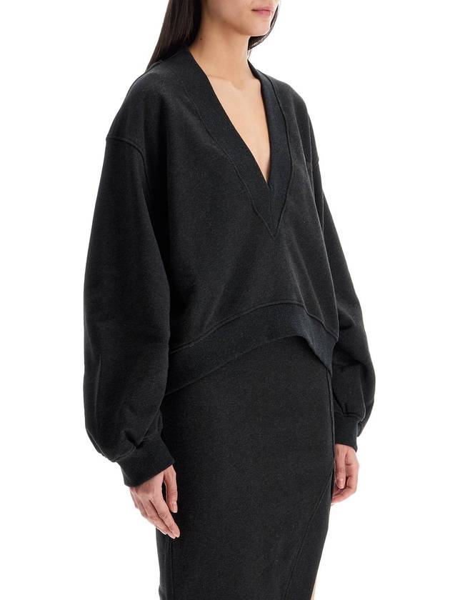 oversized sweatshirt with deep v-neck in gradient black - THE ATTICO - BALAAN 2