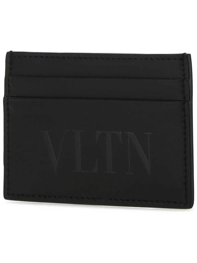 VLTN Leather Card Wallet Black - VALENTINO - BALAAN 4