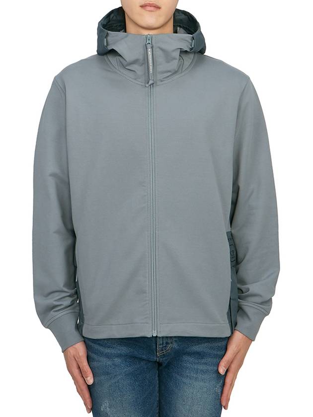 Metropolis Series Stretch Fleece Mixed Hooded Jacket Turbulence - CP COMPANY - BALAAN 2