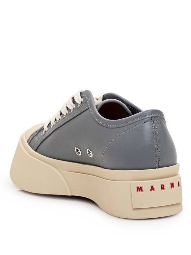 Pablo leather lace-up low-top sneakers gray - MARNI - BALAAN 4