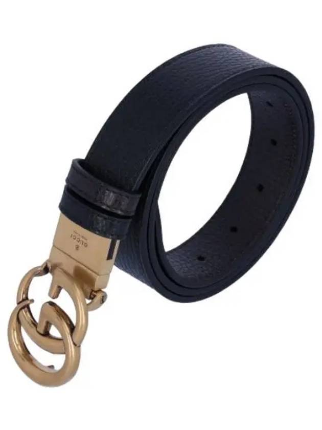 Double buckle reversible belt black brown waistband - GUCCI - BALAAN 1