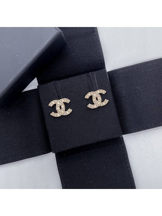 Earrings CC logo pearl crystal gold ABB771 - CHANEL - BALAAN 9