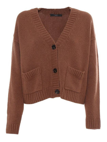 Arad relaxed fit wool cardigan tobacco - WEEKEND MAX MARA - BALAAN 1