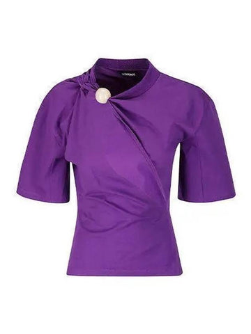 Jacquemus Women s Le Short Sleeve T Shirt Purple 231JS045 2306 - JACQUEMUS - BALAAN 1