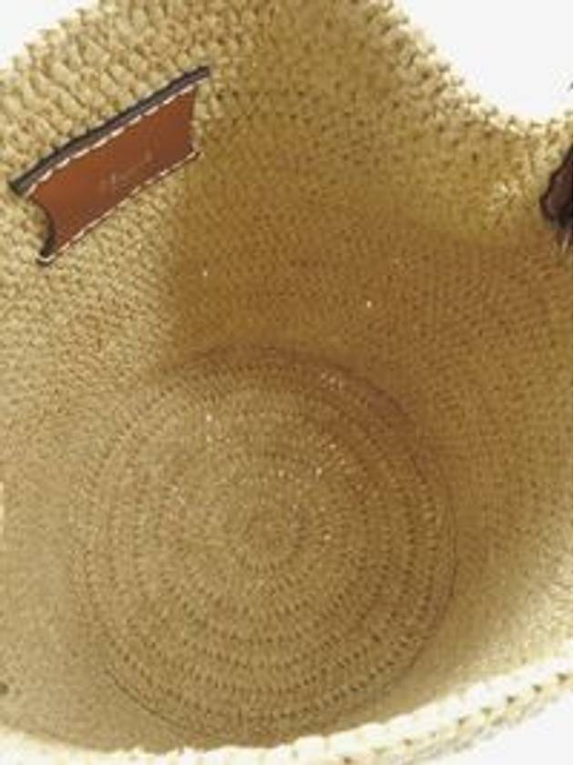 Big Bag Nano Raffia And Calfskin Bucket Bag Natural - CELINE - BALAAN 5