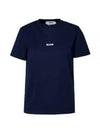 Micro Logo Cotton Short Sleeve T-Shirt Navy - MSGM - BALAAN 2