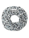 Floral Print Cotton Scrunchie Blue - GANNI - BALAAN 3