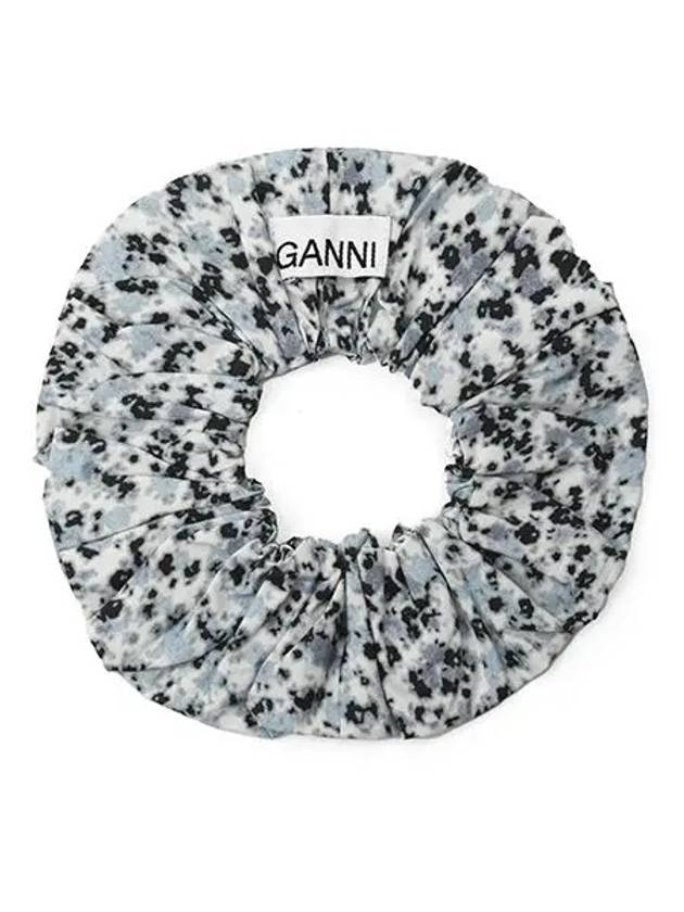 Floral Print Cotton Scrunchie Blue - GANNI - BALAAN 3