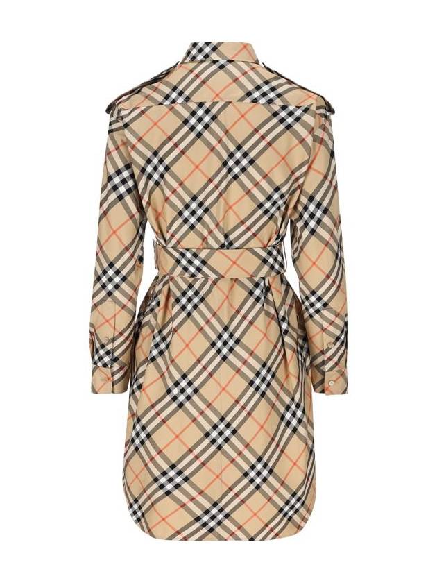 Check Cotton Shirt Midi Dress Beige - BURBERRY - BALAAN 3