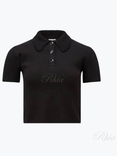 Wool Polo Shirt Black - MONCLER - BALAAN 2