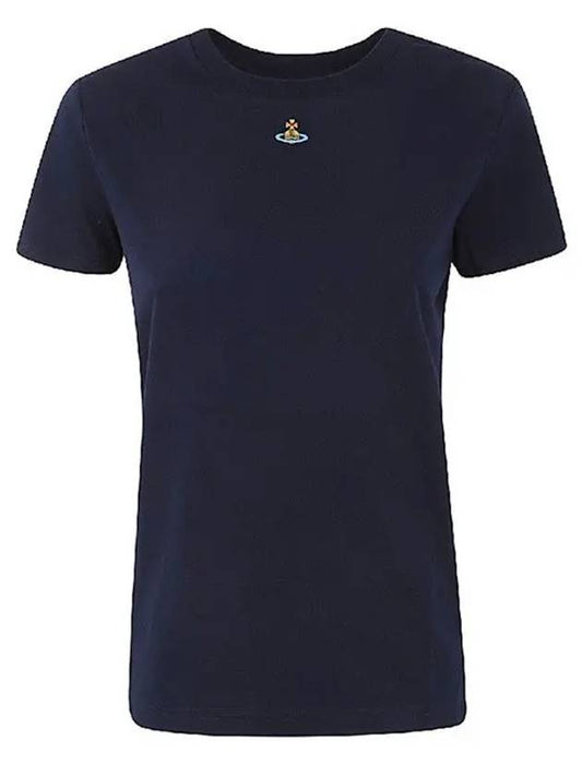 Embroided ORB Peru Short Sleeve T-Shirt Navy - VIVIENNE WESTWOOD - BALAAN 2