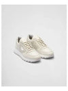 Nubuck Nylon Low Top Sneakers Beige - PRADA - BALAAN 2