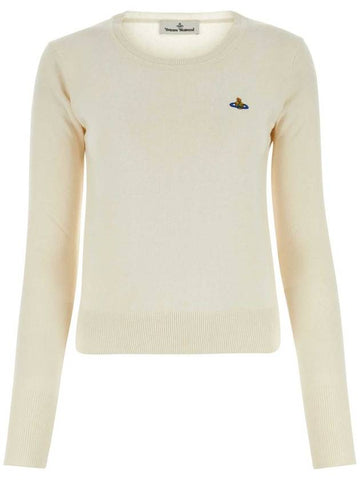 ORB Embroid Logo Knit Top Cream - VIVIENNE WESTWOOD - BALAAN 1