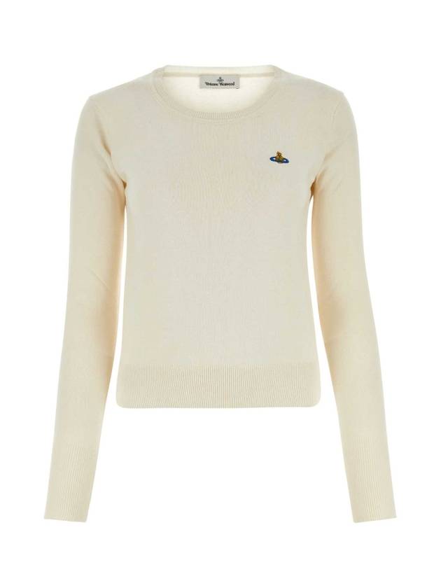 ORB Embroid Logo Knit Top Cream - VIVIENNE WESTWOOD - BALAAN 1