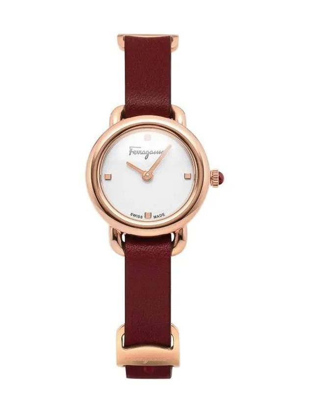 Women's Varina Leather Watch Gold Red - SALVATORE FERRAGAMO - BALAAN 3