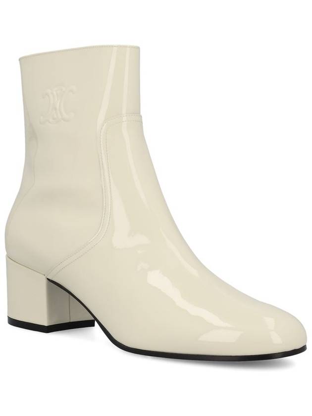 Les Triomphe Zip Calfskin Middle Boots White - CELINE - BALAAN 3