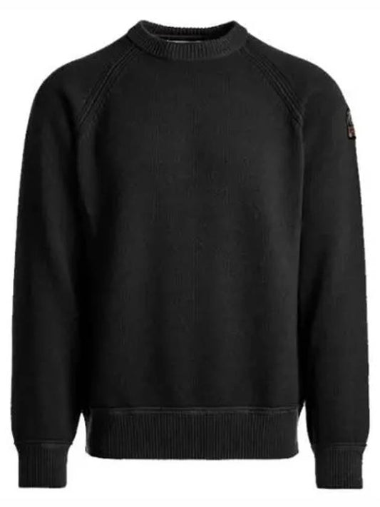 JEP shoulder logo patch crew neck knit zipup black men's knit PM KNI KN01 - PARAJUMPERS - BALAAN 1