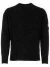 Lens Wappen Classic Crew Neck Wool Knit Top Black - CP COMPANY - BALAAN 2