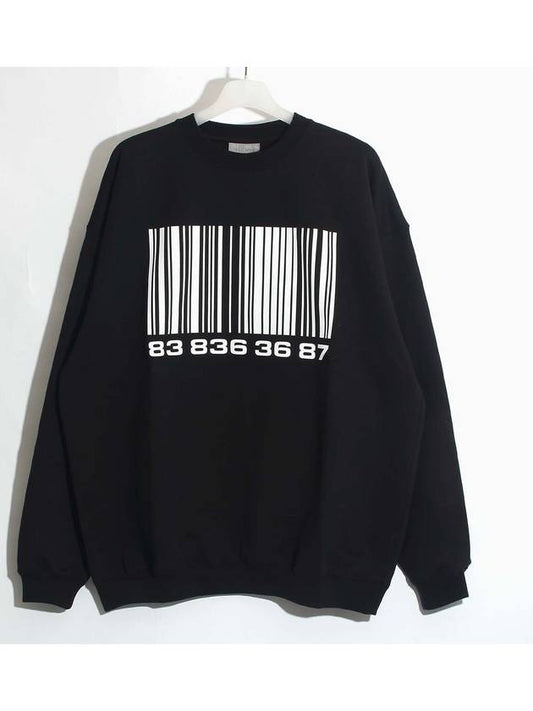 Big Barcode Print Sweatshirt Black - VETEMENTS - BALAAN.