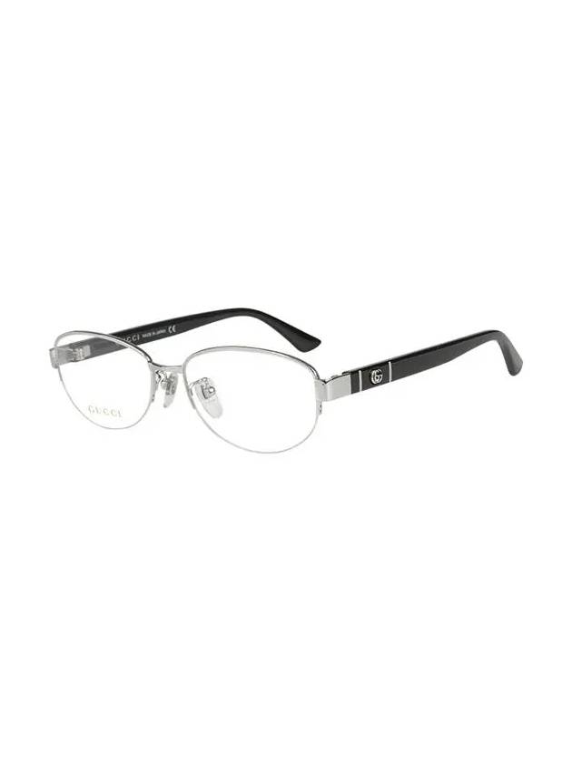 Eyewear Oval Glasses Silver Black - GUCCI - BALAAN 4