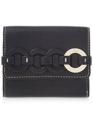 Darryl Flap Tri-Fold Small Half Wallet Black - CHLOE - BALAAN 1