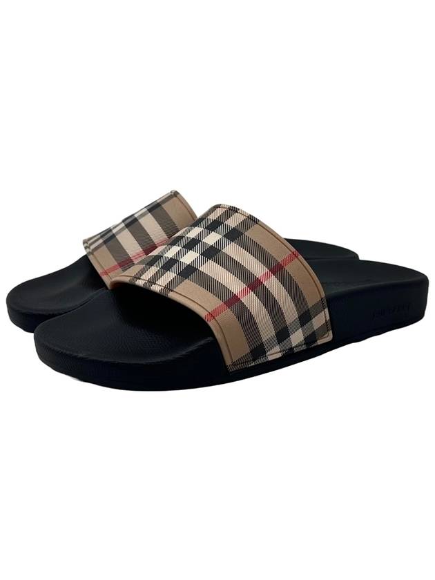 Check Furley Slippers Beige - BURBERRY - BALAAN 2